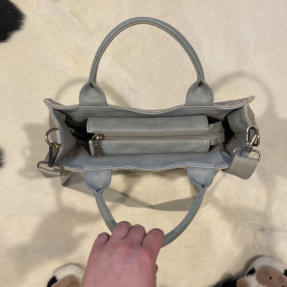 Jen & Co "Hannah Checkered Satchel" bag vegan leather - Picture 7 of 9